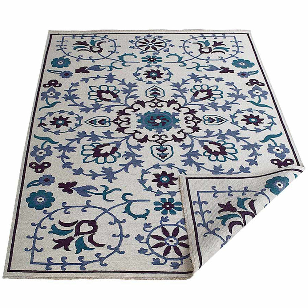Eshwar Hand Knotted Sumak Wool Area Rug