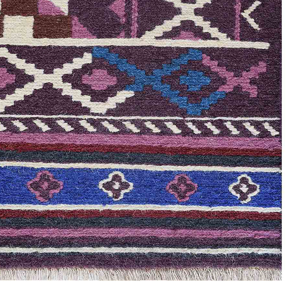 Hand Knotted Sumak Wool Area Rug Oriental Multicolor