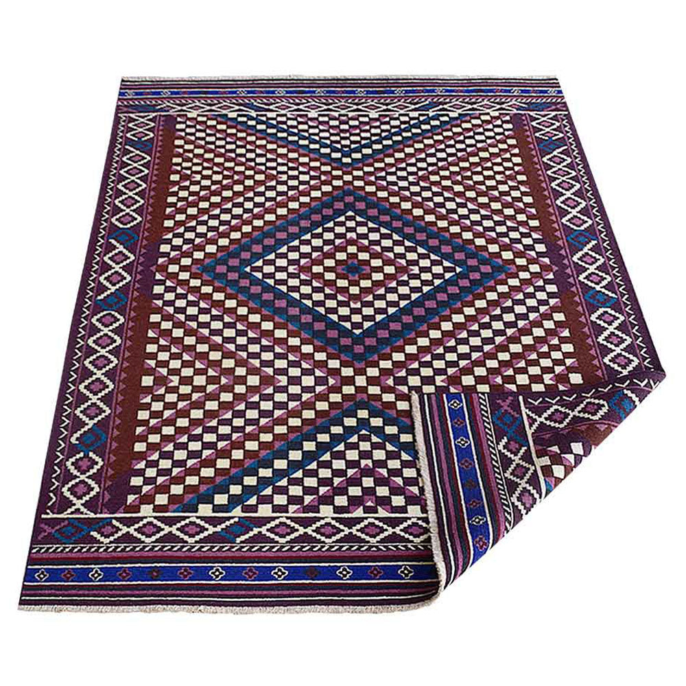 Hand Knotted Sumak Wool Area Rug Oriental Multicolor