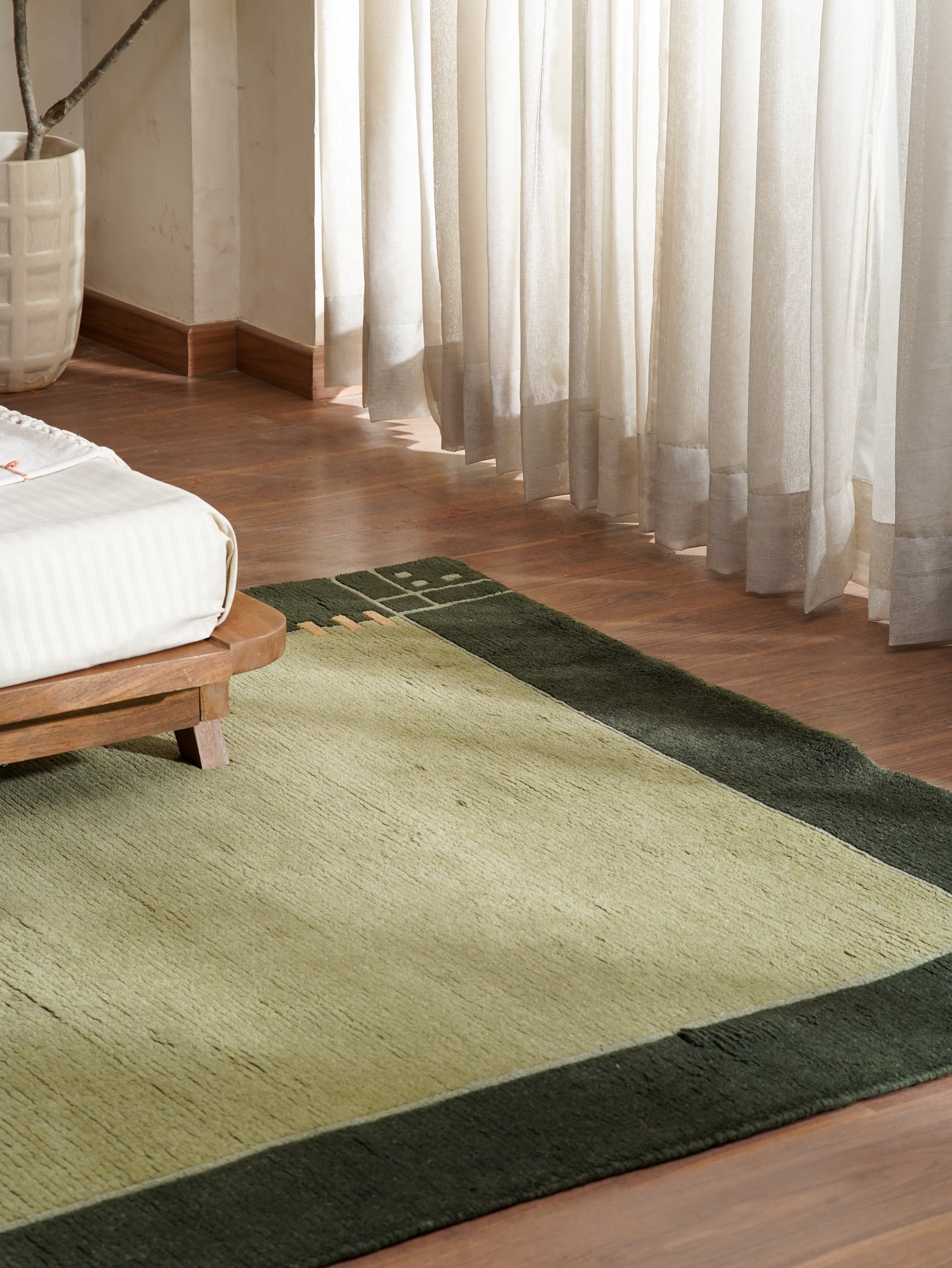 Frame Hand Knotted Tibbati Rug