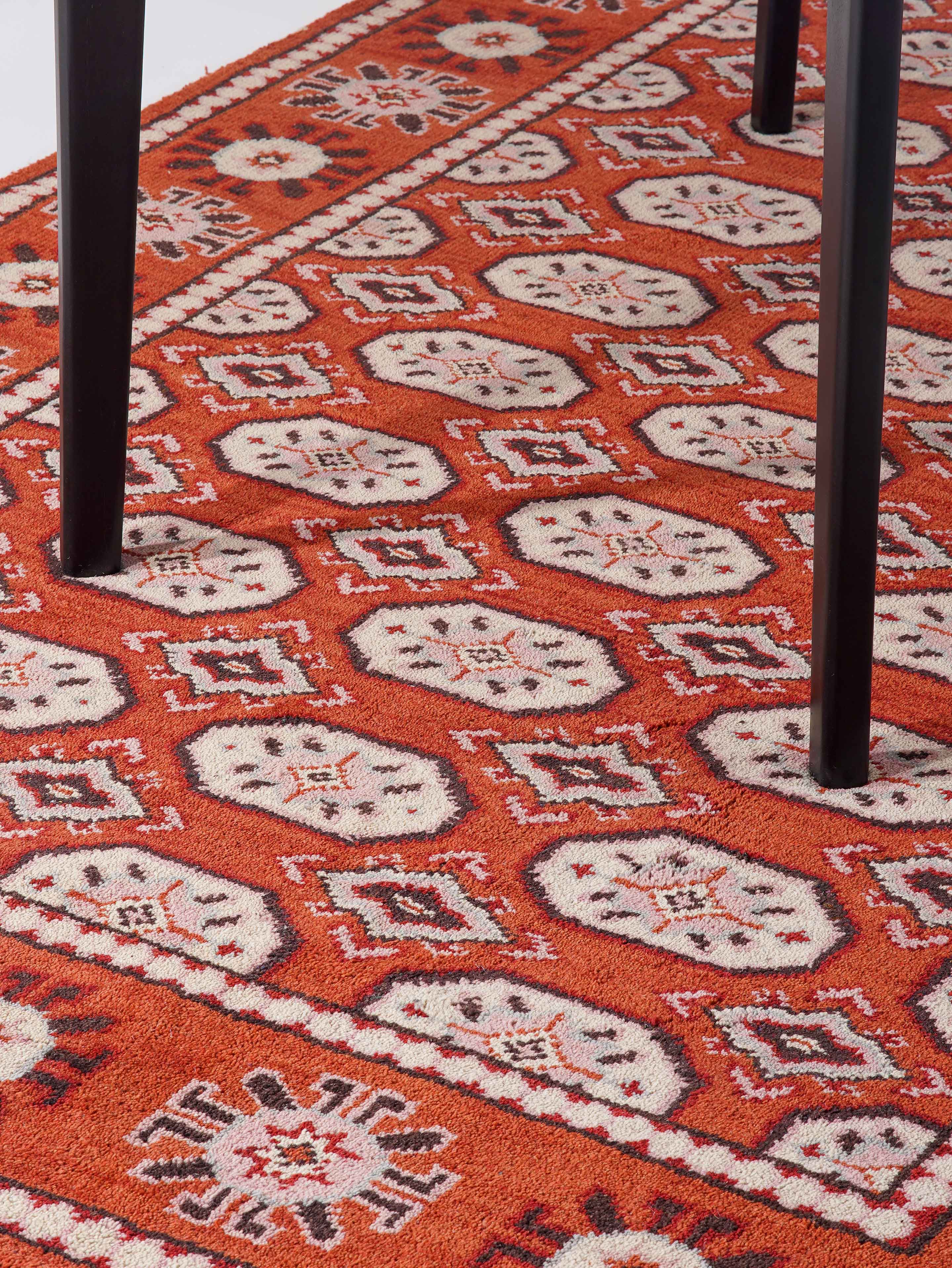 Manjari Hand Knotted Afghan Silk And Wool Area Rug