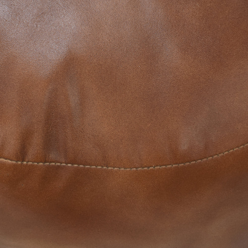 Handmade Buffalo Leather Pouf – Multiple Sizes & Colors | Round or Square | Filled