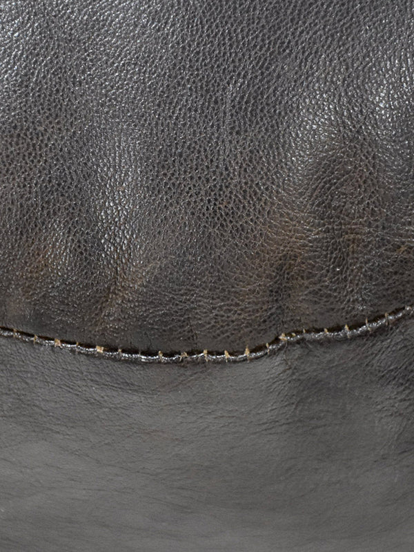 Handmade Buffalo Leather Pouf – Multiple Sizes & Colors | Round or Square | Filled