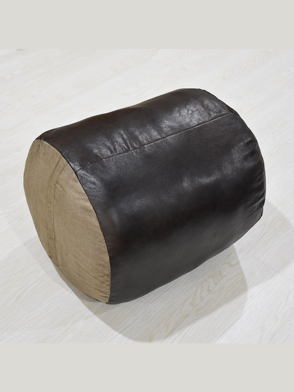 Handmade Buffalo Leather Pouf – Multiple Sizes & Colors | Round or Square | Filled