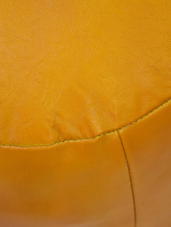 Handmade Buffalo Leather Pouf – Multiple Sizes & Colors | Round or Square | Filled