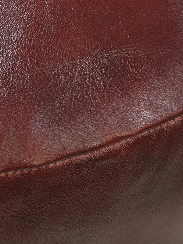 Handmade Buffalo Leather Pouf – Multiple Sizes & Colors | Round or Square | Filled