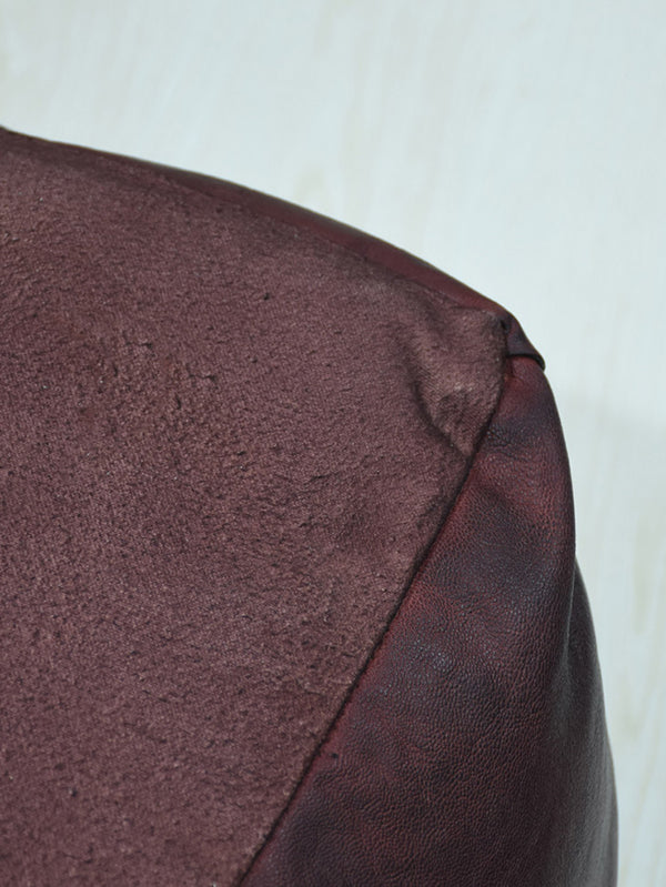 Handmade Buffalo Leather Pouf – Multiple Sizes & Colors | Round or Square | Filled