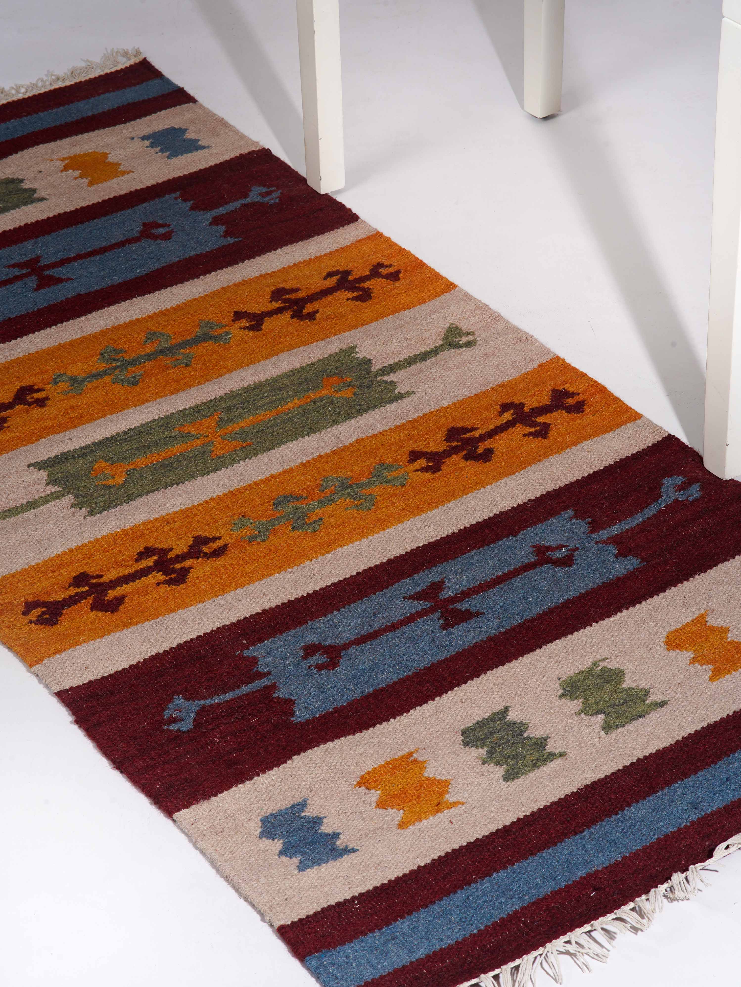 Aether Hand Woven Flat Weave Kilim Wool Area Rug