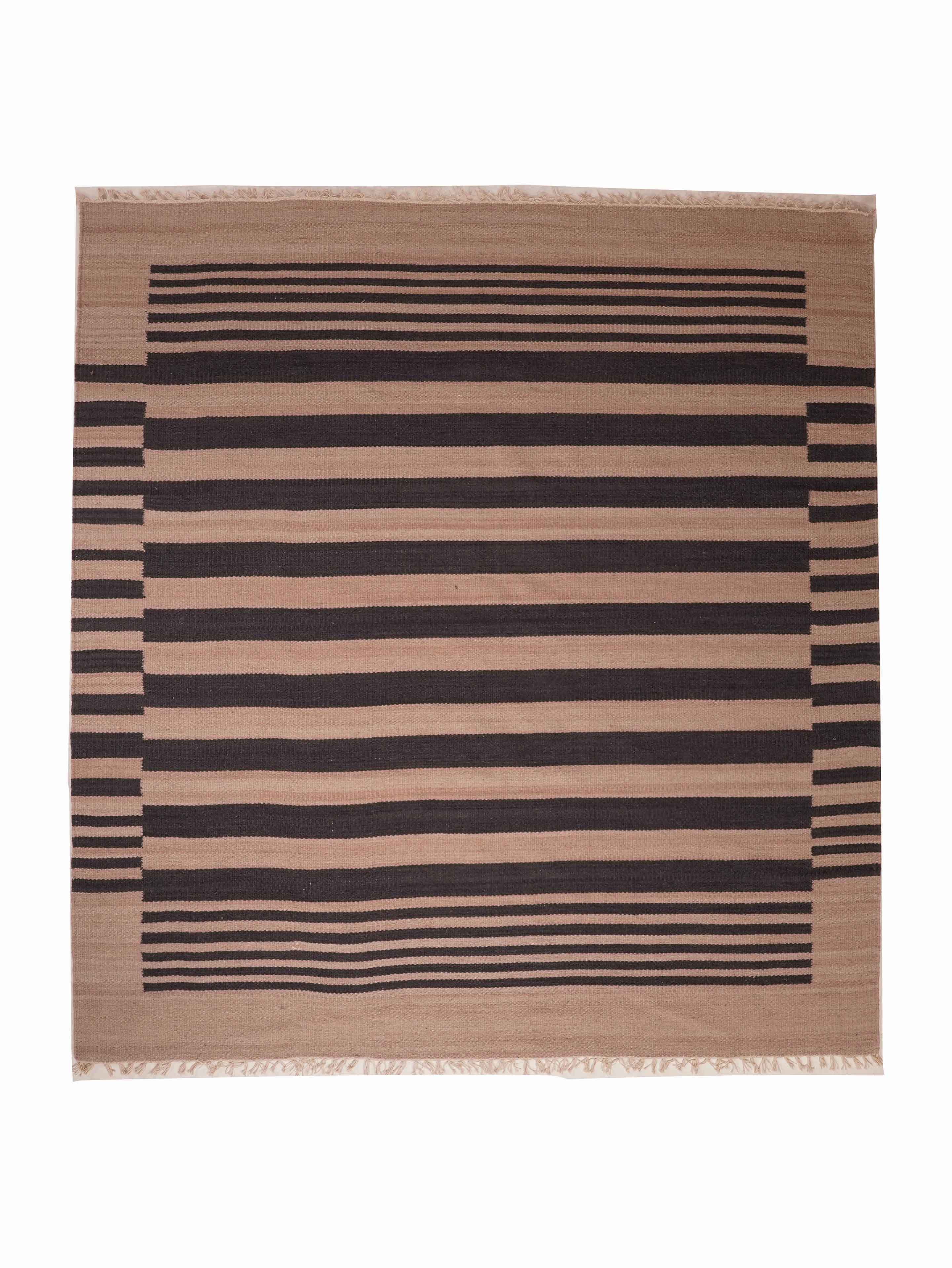 Parallel Flat Weave Kilim Wool Rug
