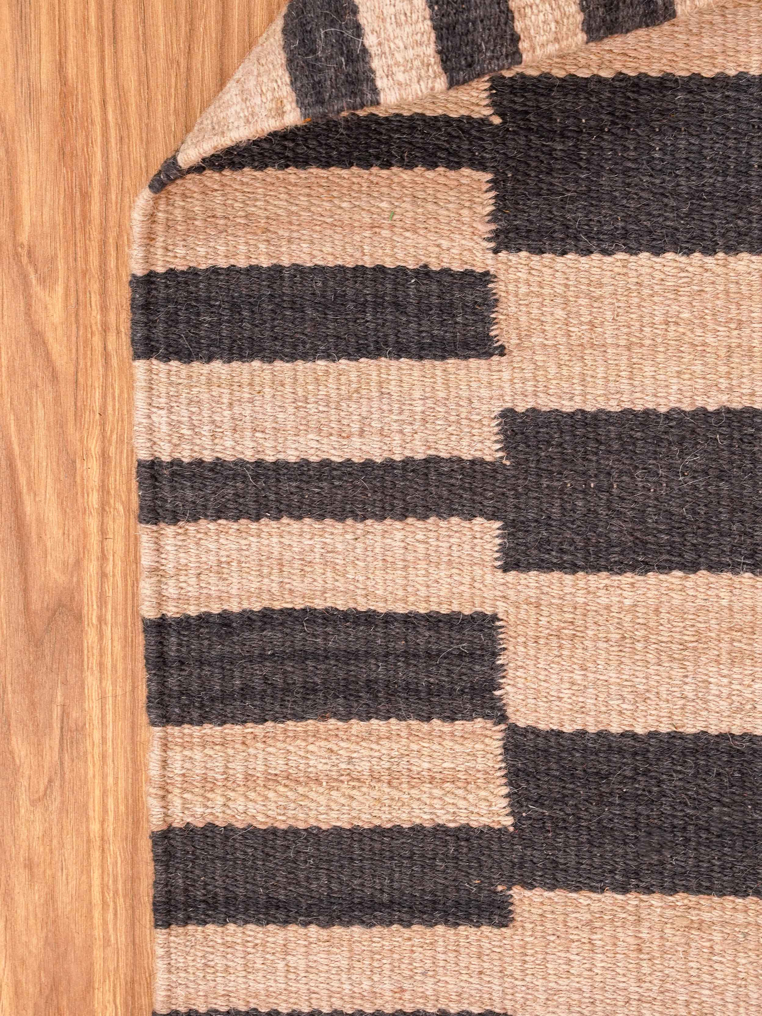Parallel Flat Weave Kilim Wool Rug