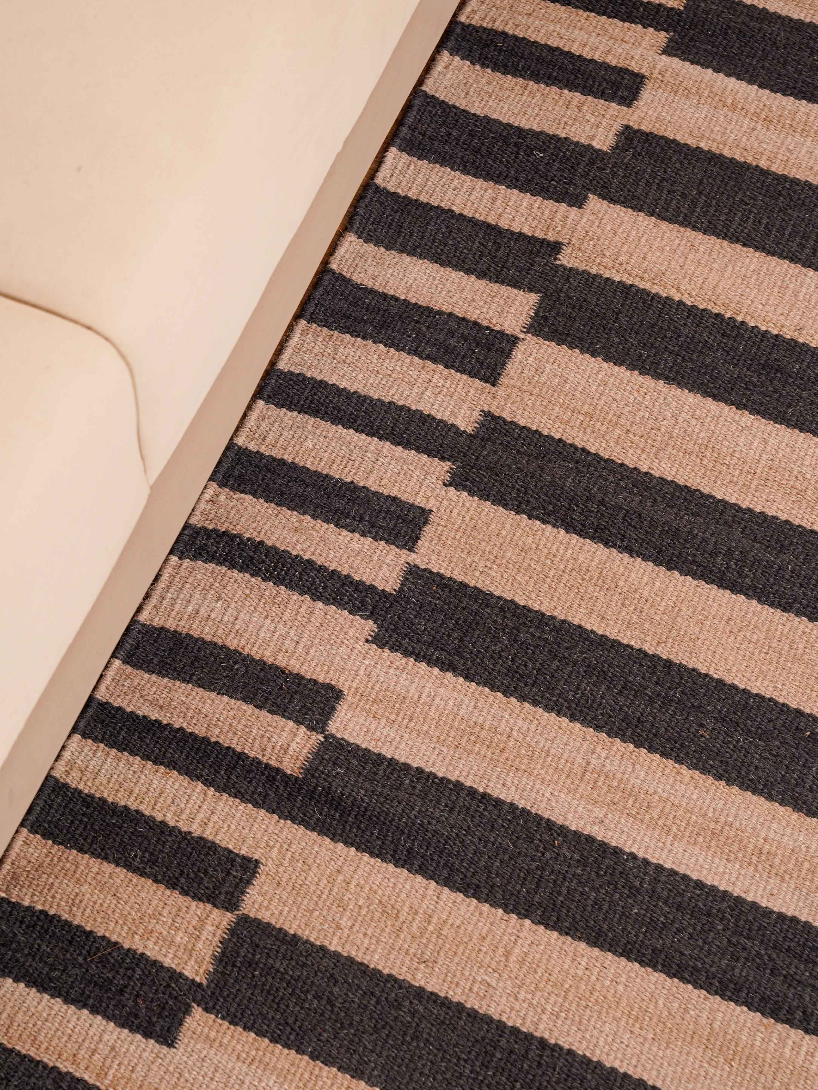 Parallel Flat Weave Kilim Wool Rug