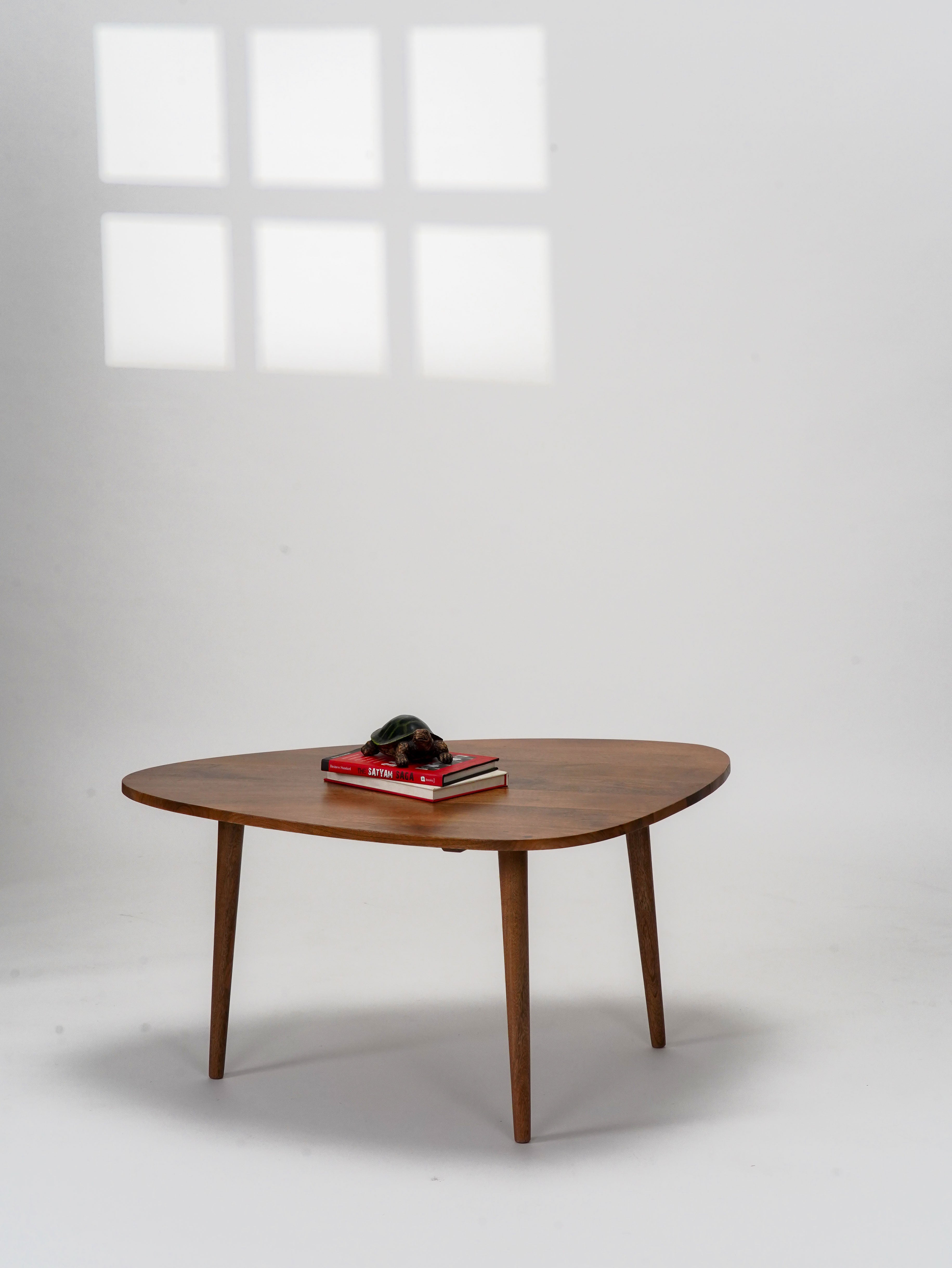 Oval Solid Wood Coffee Table - Amber Walnut
