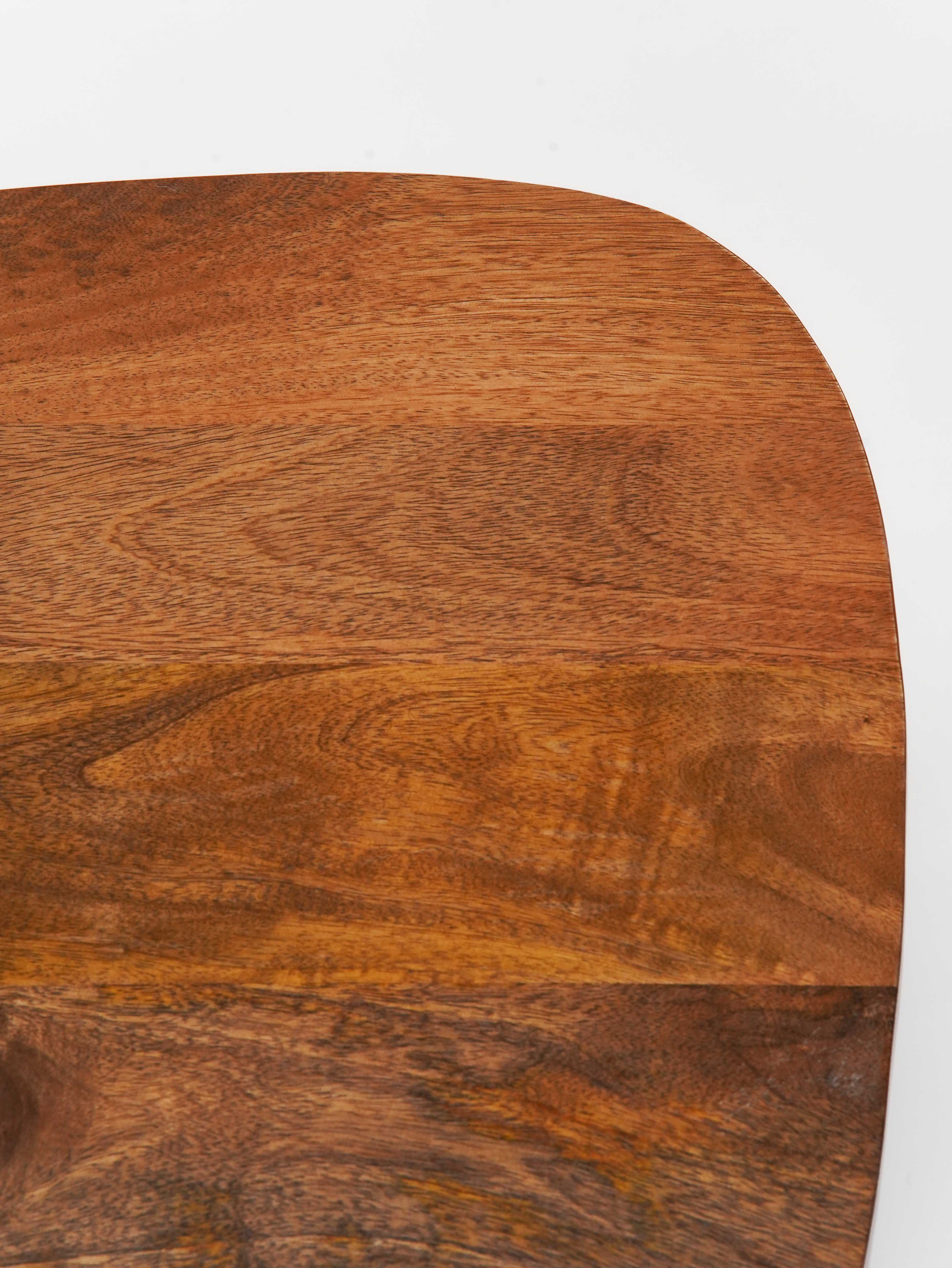Oval Solid Wood Coffee Table - Amber Walnut