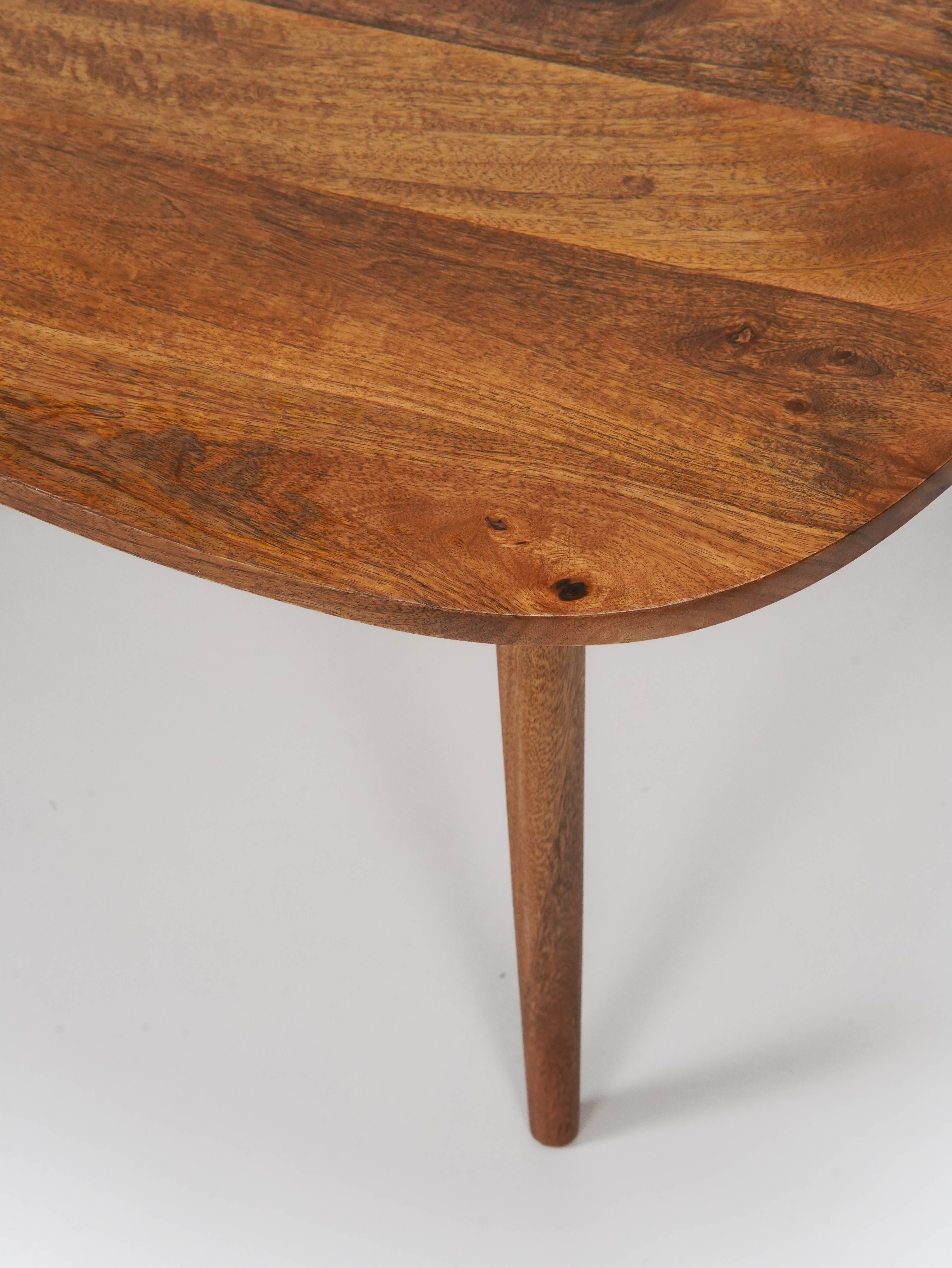 Oval Solid Wood Coffee Table - Amber Walnut