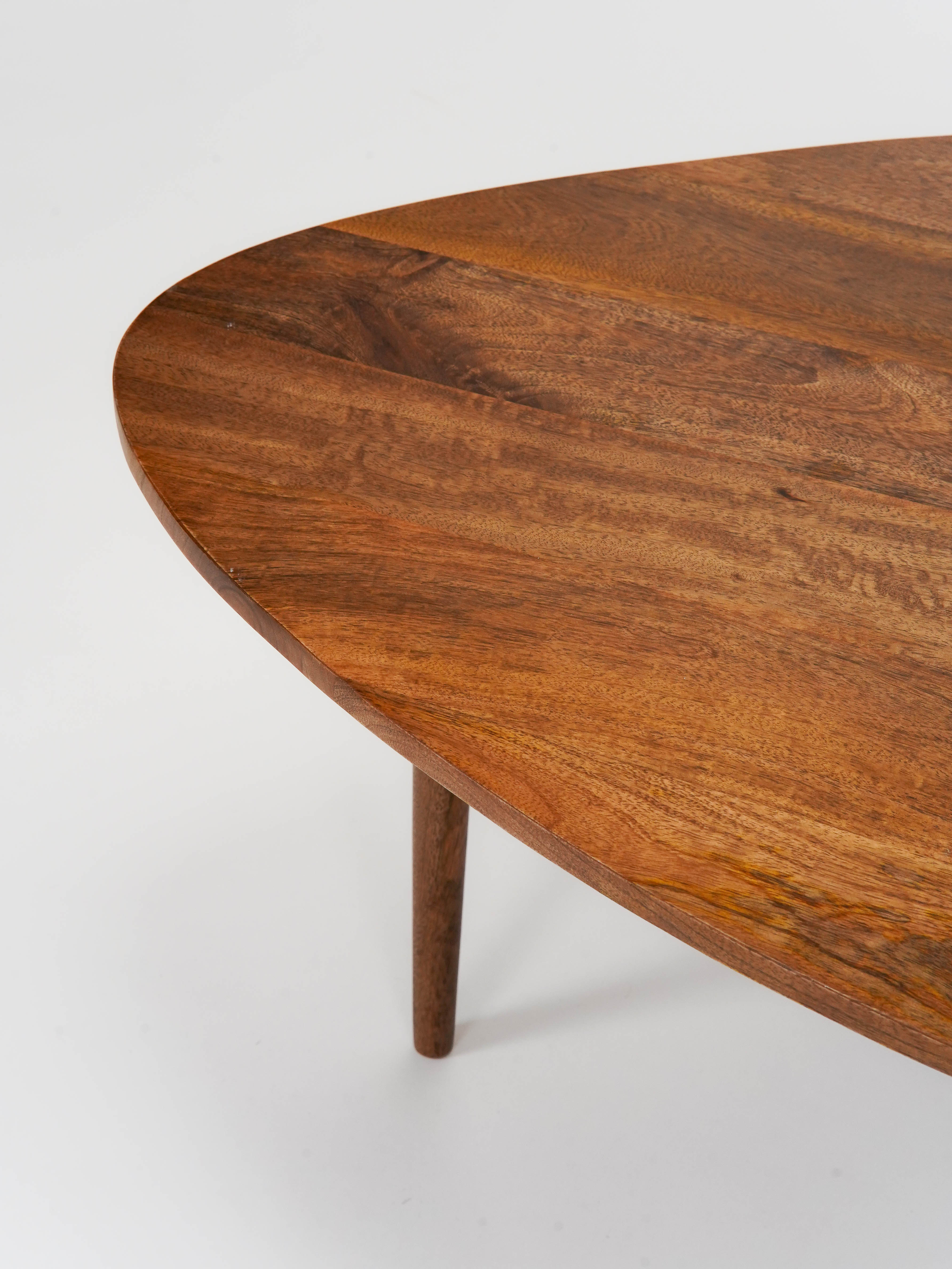 Oval Solid Wood Coffee Table - Amber Walnut