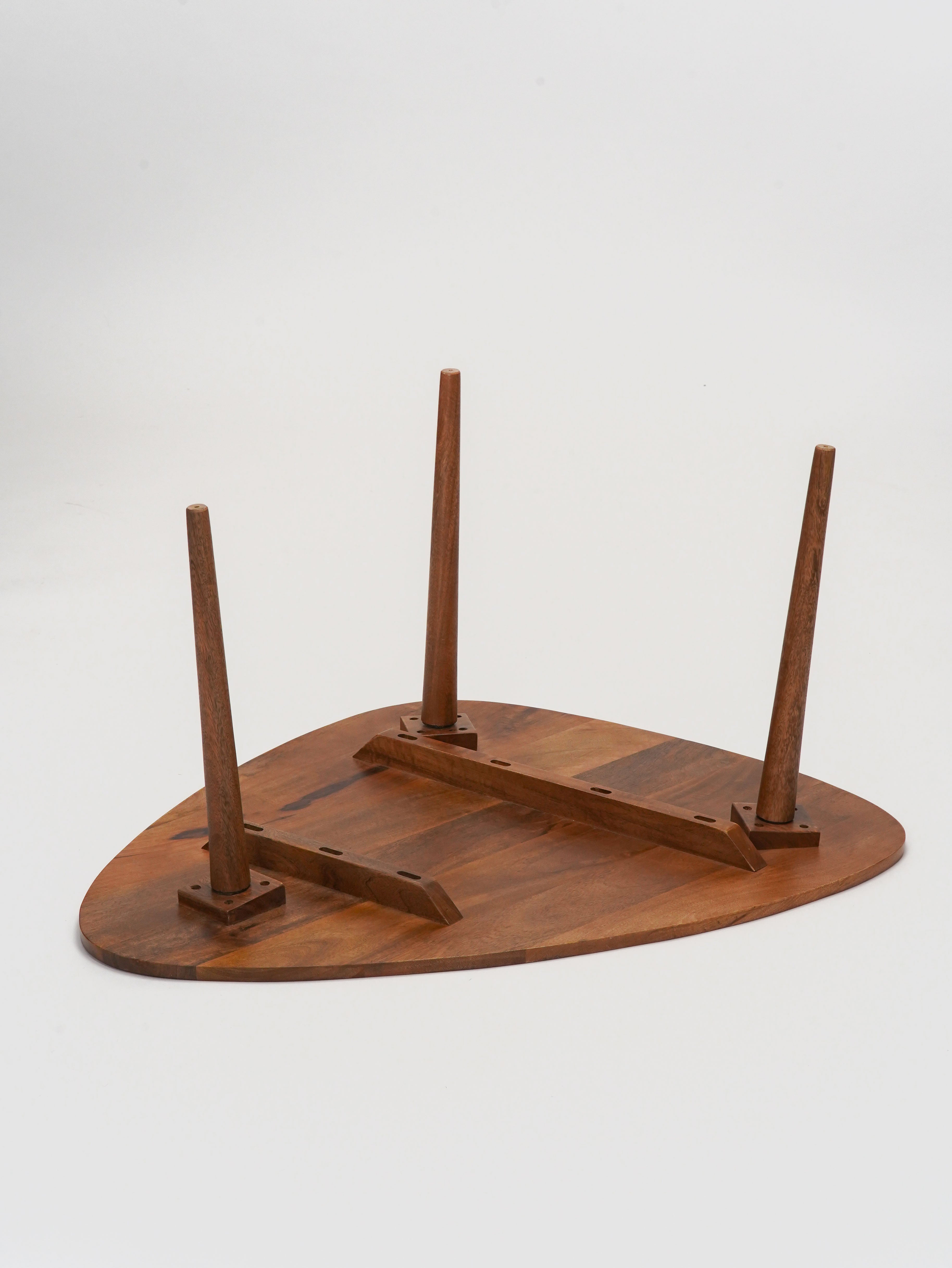 Oval Solid Wood Coffee Table - Amber Walnut