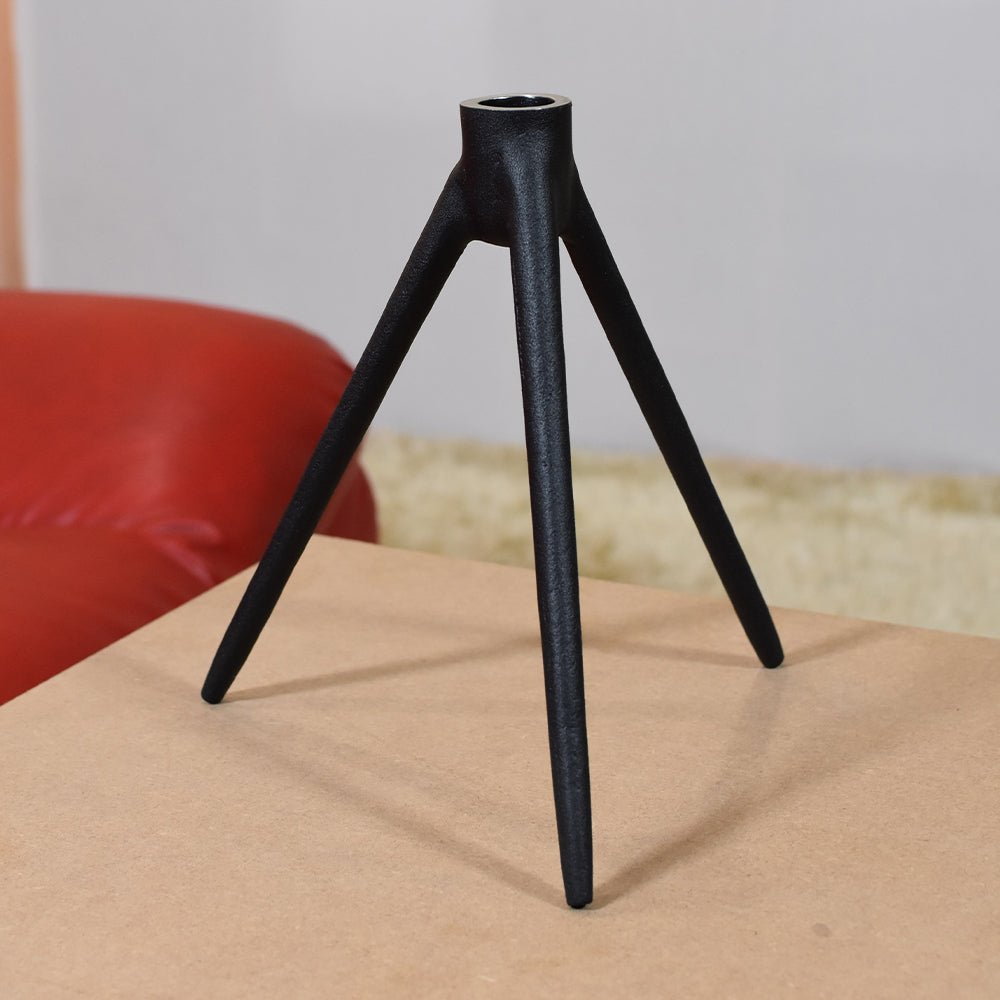 Eco - Friendly Handmade Aluminum Geometric Black Set Of One Vase Candle Holder - BBH HOMES LLC