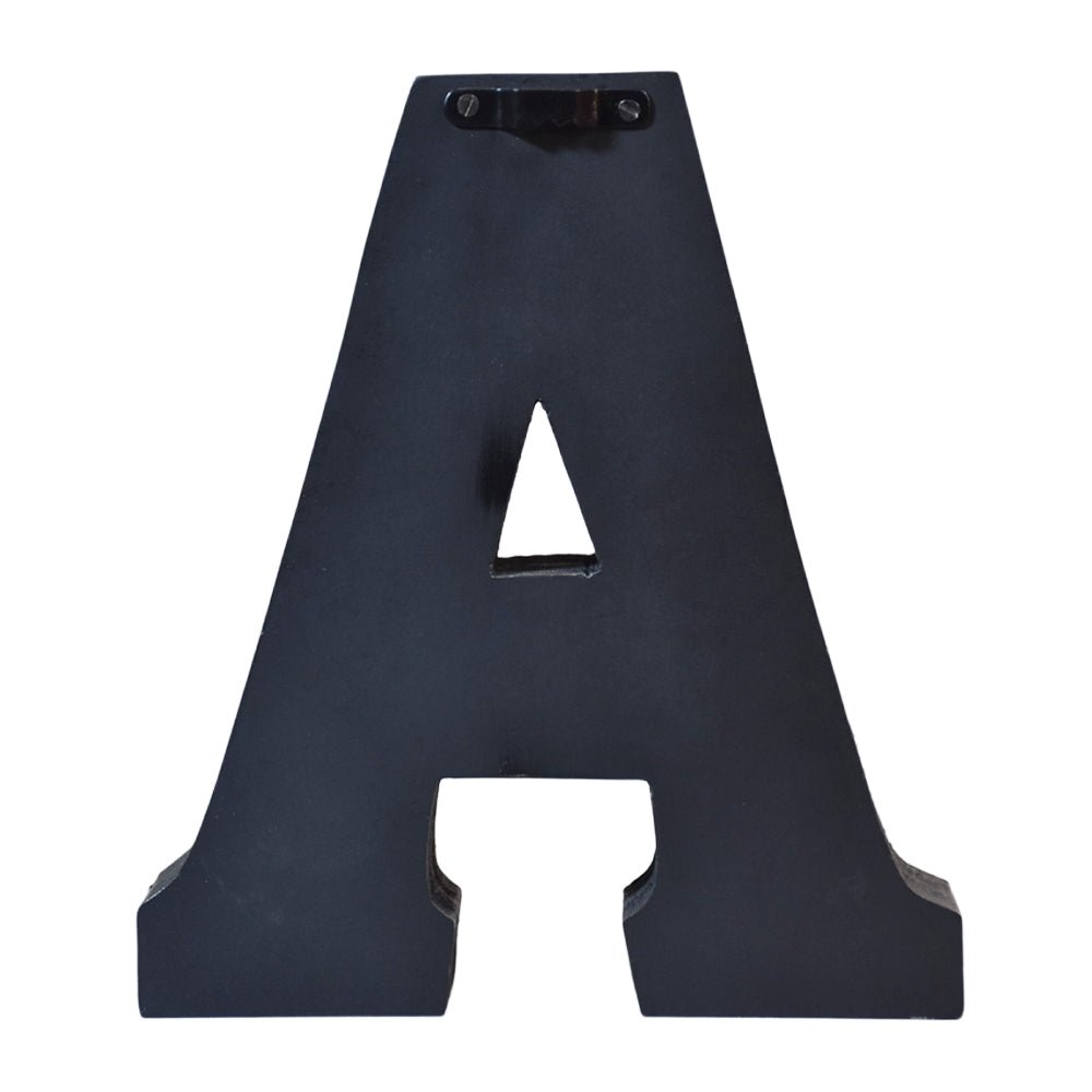 Geometric Gold Accent Mango Wood Letter Block - BBH HOMES LLC