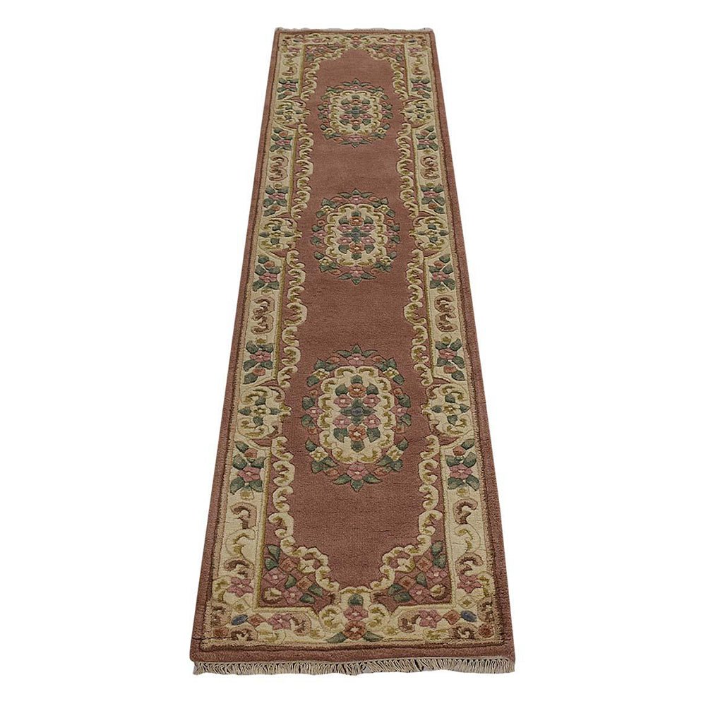 Hand Knotted Aras Wool Area Rug Oriental Rose Cream - BBH HOMES LLC