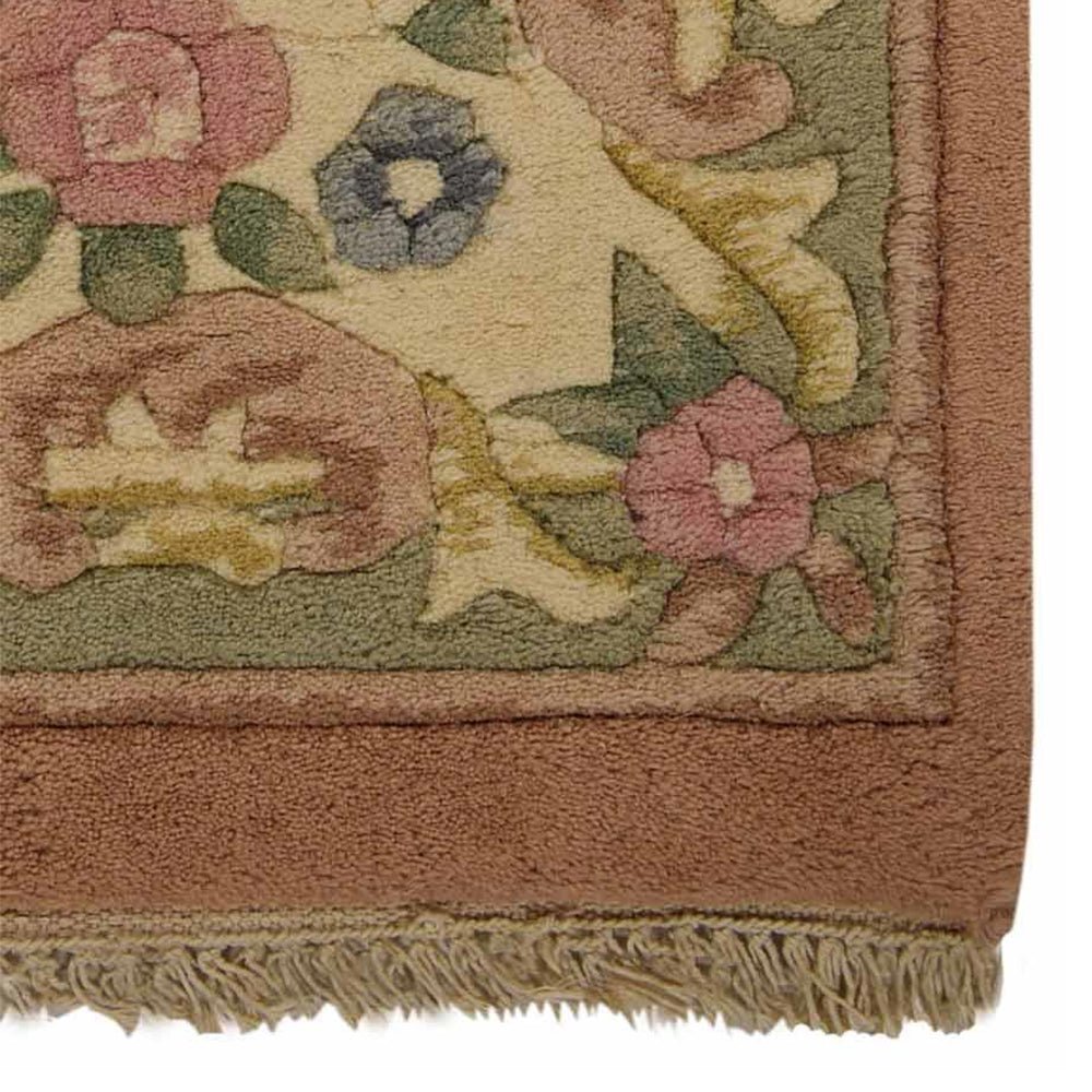 Hand Knotted Aras Wool Area Rug Oriental Rose Cream - BBH HOMES LLC