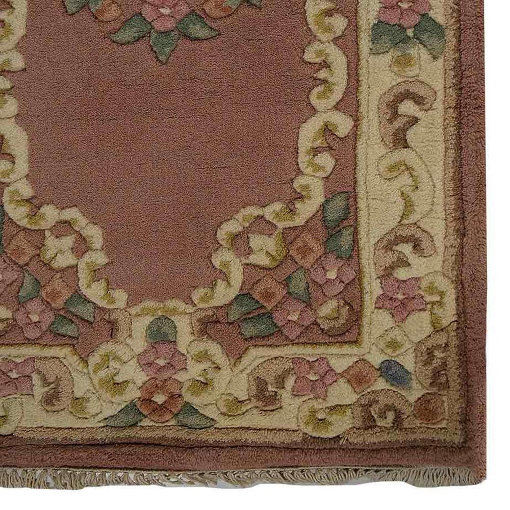 Hand Knotted Aras Wool Area Rug Oriental Rose Cream - BBH HOMES LLC