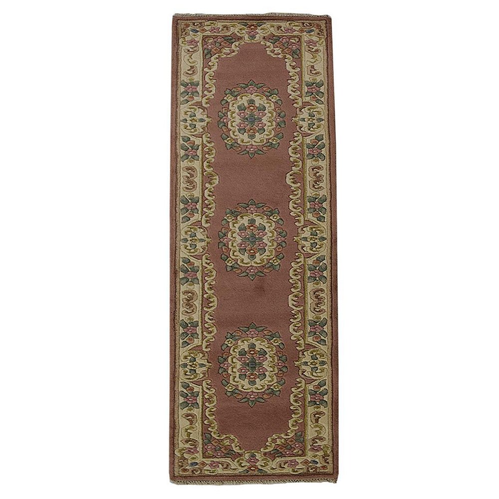 Hand Knotted Aras Wool Area Rug Oriental Rose Cream - BBH HOMES LLC