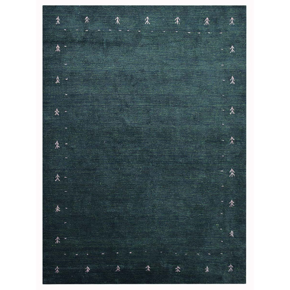 Hand Knotted Loom Silk Area Rug Contemporary Dark Green - BBH HOMES LLC