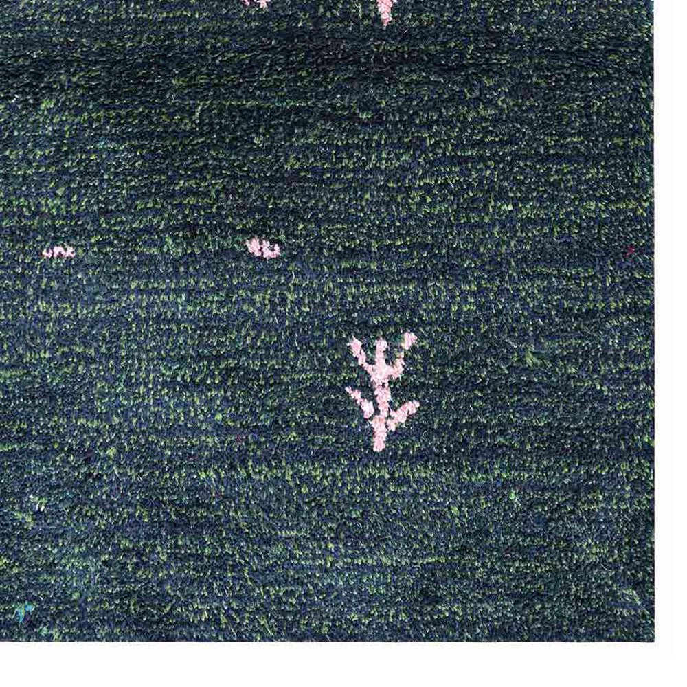 Hand Knotted Loom Silk Area Rug Contemporary Dark Green - BBH HOMES LLC