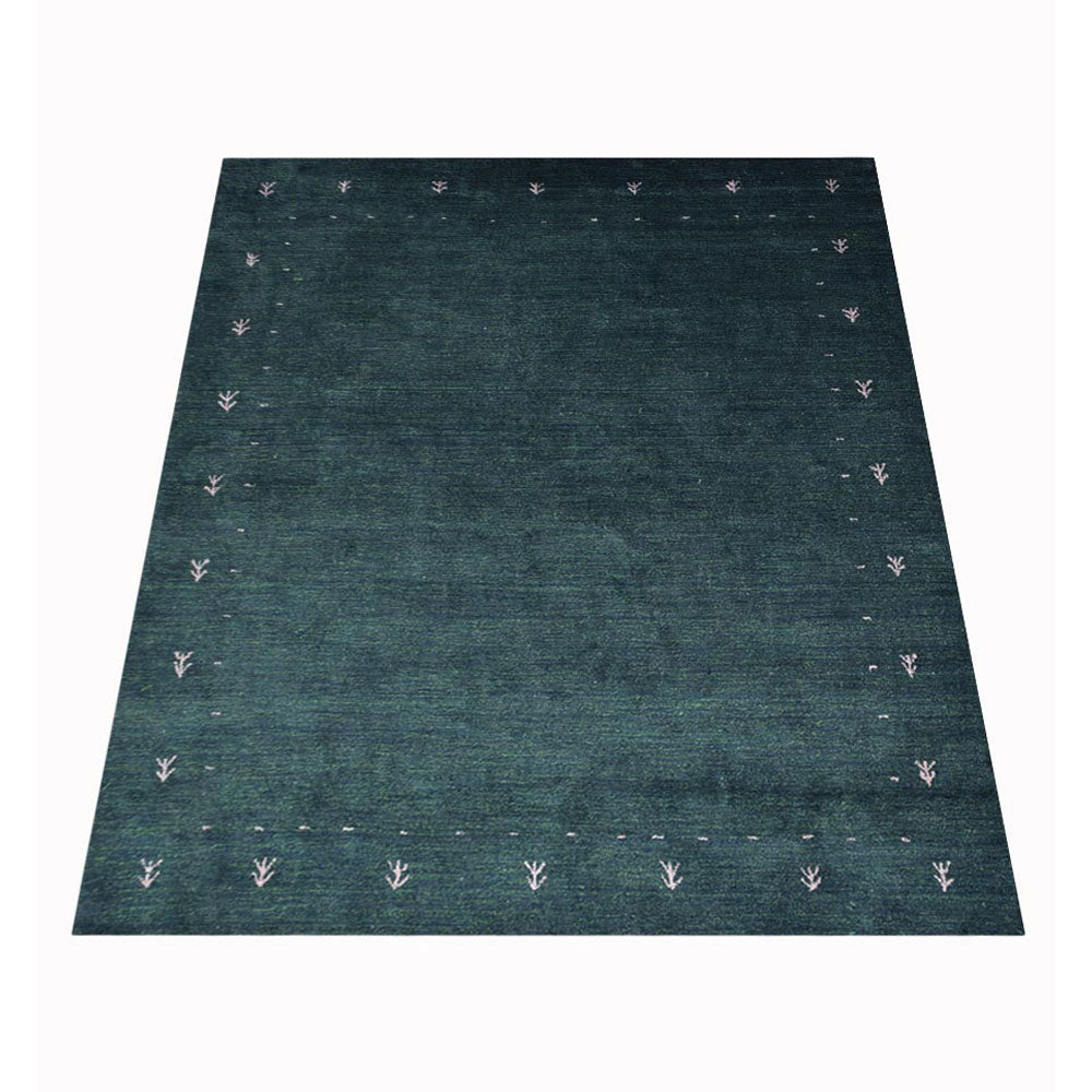 Hand Knotted Loom Silk Area Rug Contemporary Dark Green - BBH HOMES LLC