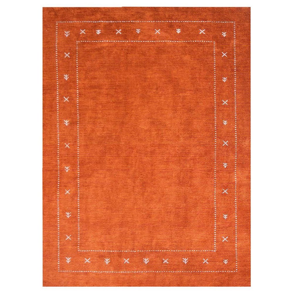 Hand Knotted Loom Silk Area Rug Contemporary Orange - BBH HOMES LLC