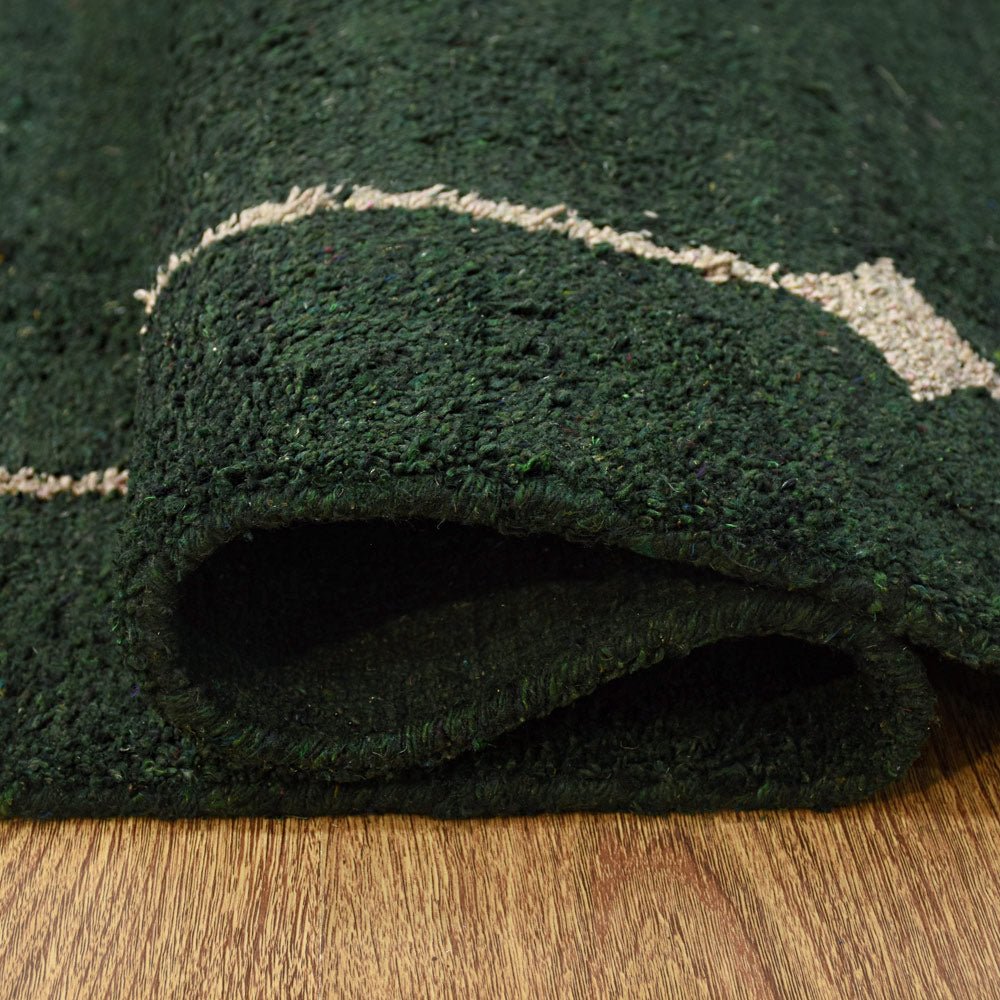 Hand Knotted Loom Silk Mix Area Rug Contemporary Dark Green - BBH HOMES LLC