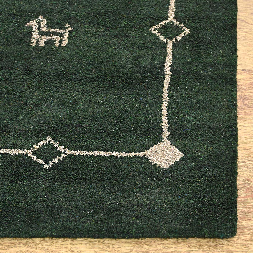 Hand Knotted Loom Silk Mix Area Rug Contemporary Dark Green - BBH HOMES LLC