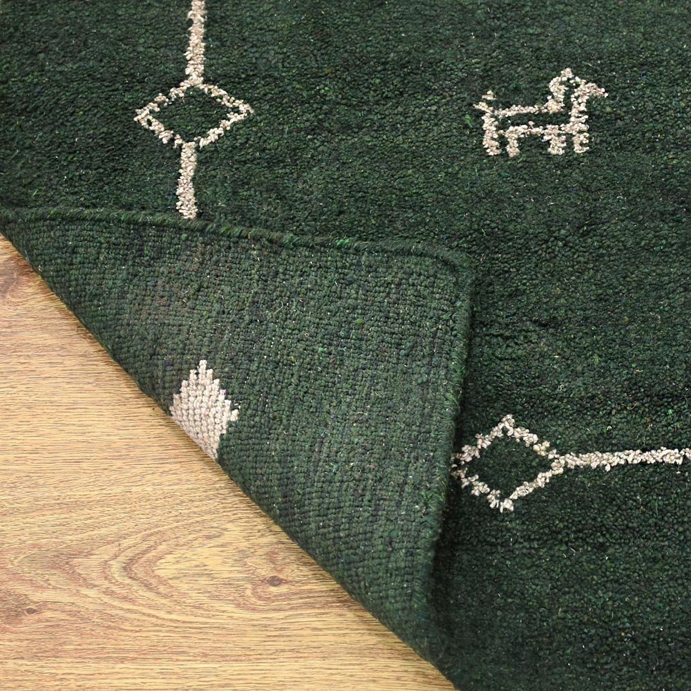 Hand Knotted Loom Silk Mix Area Rug Contemporary Dark Green - BBH HOMES LLC