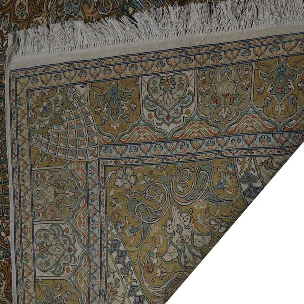 Hand Knotted Persian Original Silk Area Rug Oriental Cream - BBH HOMES LLC