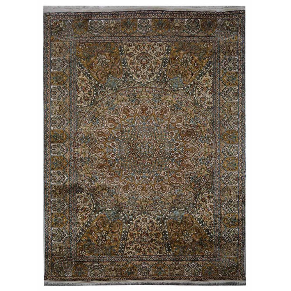 Hand Knotted Persian Original Silk Area Rug Oriental Cream - BBH HOMES LLC