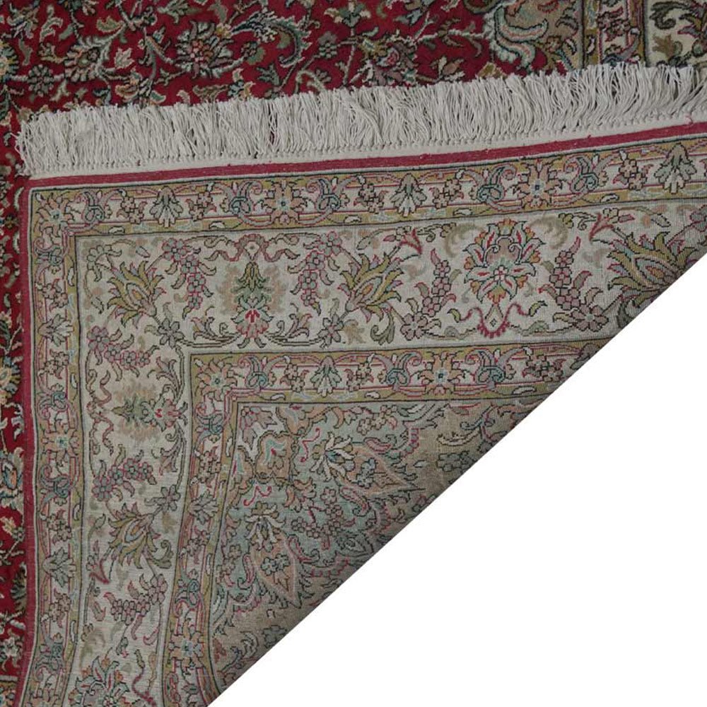 Hand Knotted Persian Original Silk Area Rug Oriental Red - BBH HOMES LLC