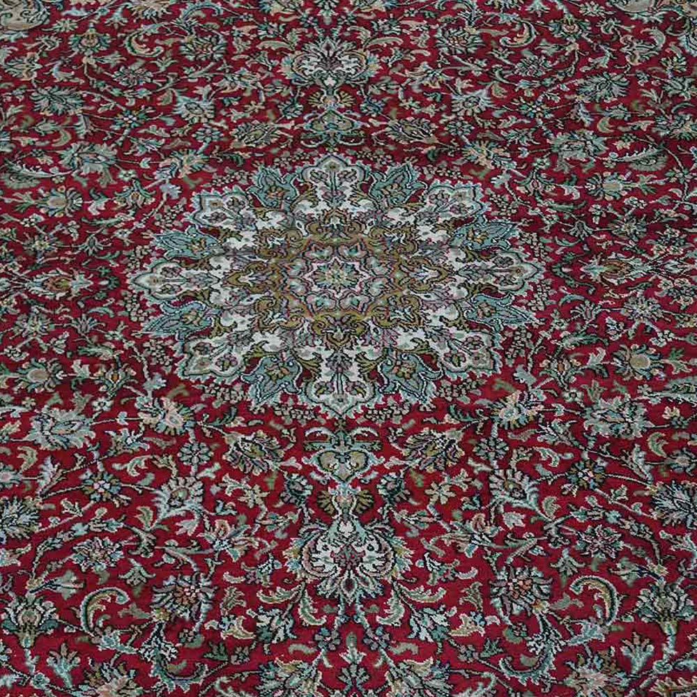 Hand Knotted Persian Original Silk Area Rug Oriental Red - BBH HOMES LLC