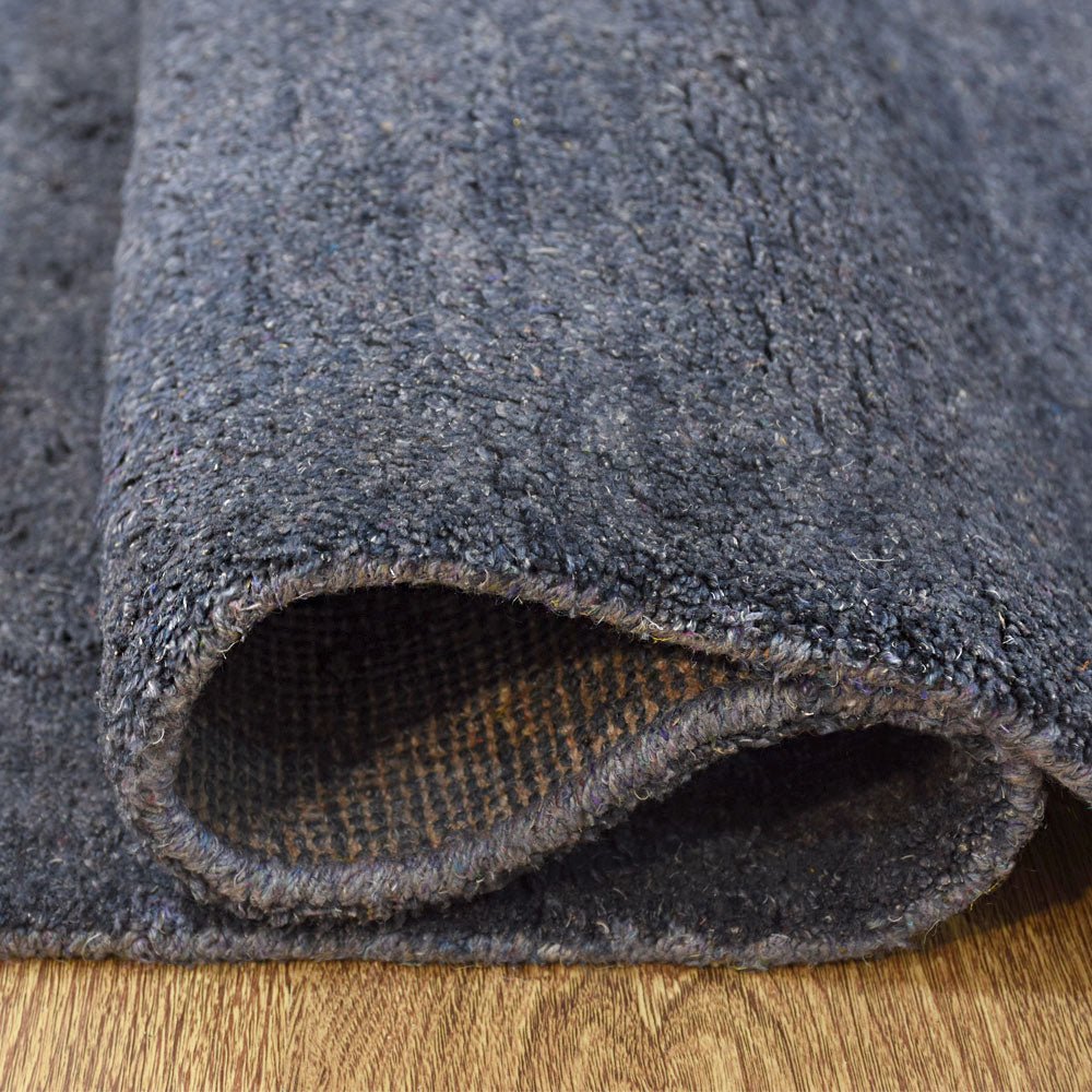 Hand Knotted Silk Area Rug Contemporary Charcoal Gold - BBH HOMES LLC