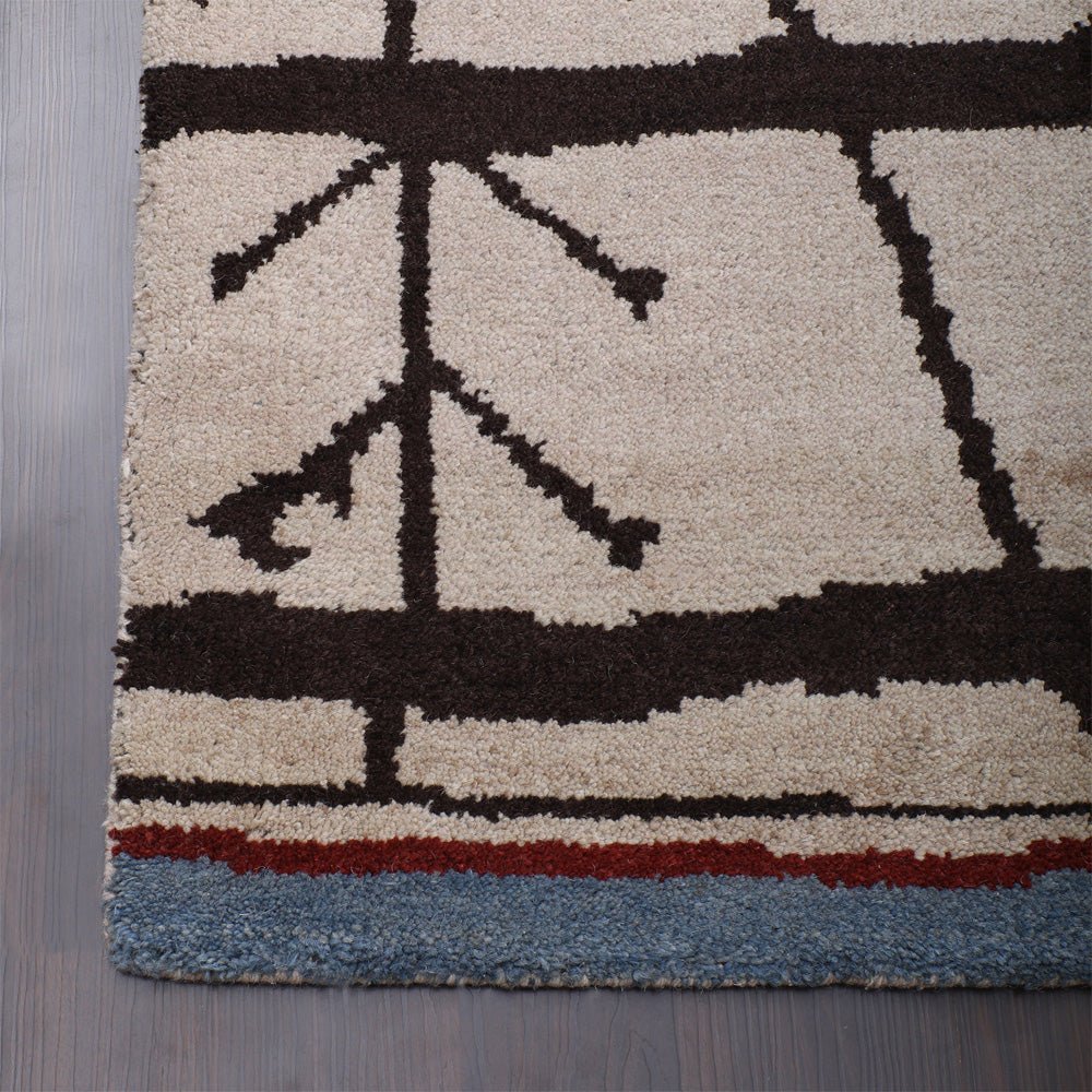 Hand Knotted Wool Area Rug Contemporary Beige Brown - BBH HOMES LLC