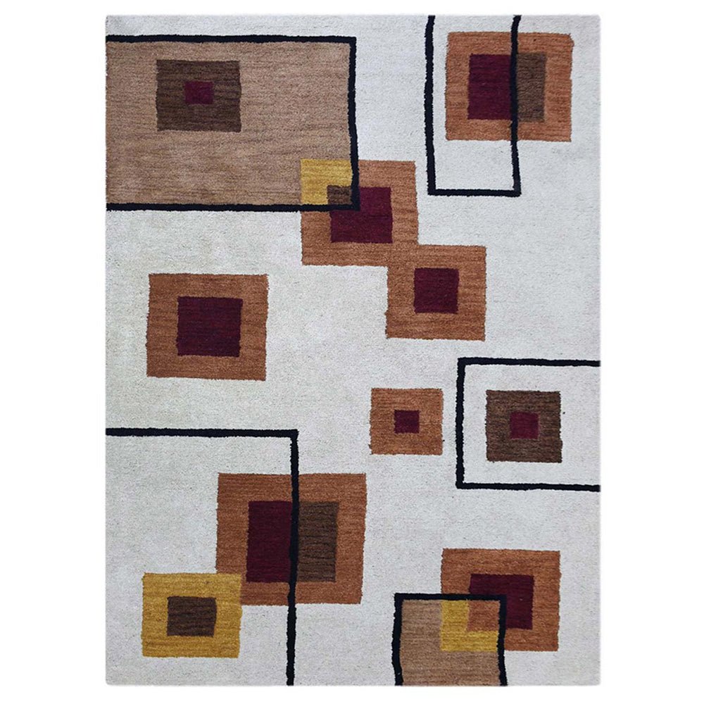 Hand Tufted Wool Area Rug Contemporary Cream - BBH HOMES LLC