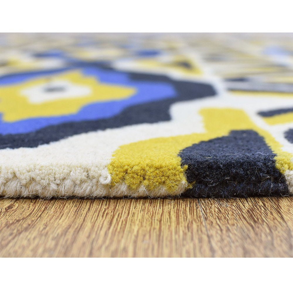 Hand Tufted Wool Area Rug Contemporary Multicolor - BBH HOMES LLC
