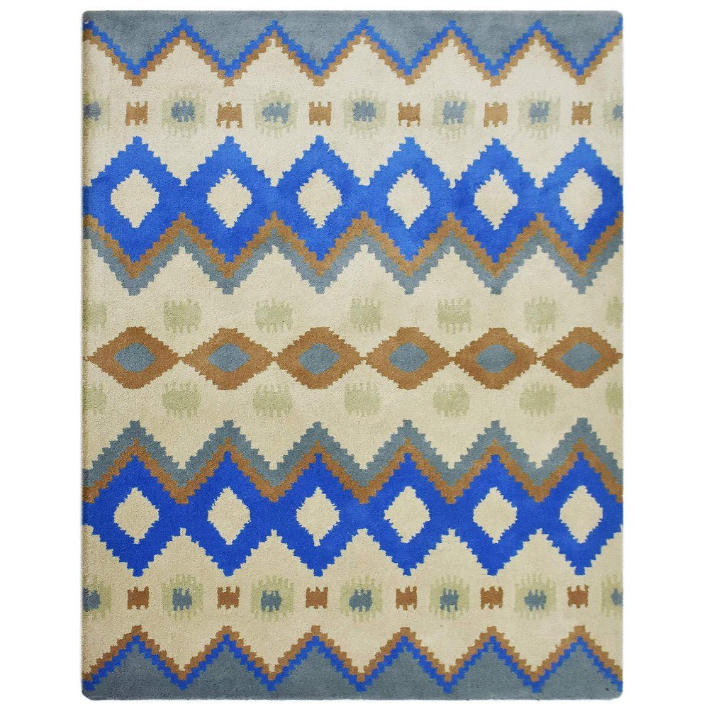 Hand Tufted Wool Area Rug Geometric Multicolor - BBH HOMES LLC