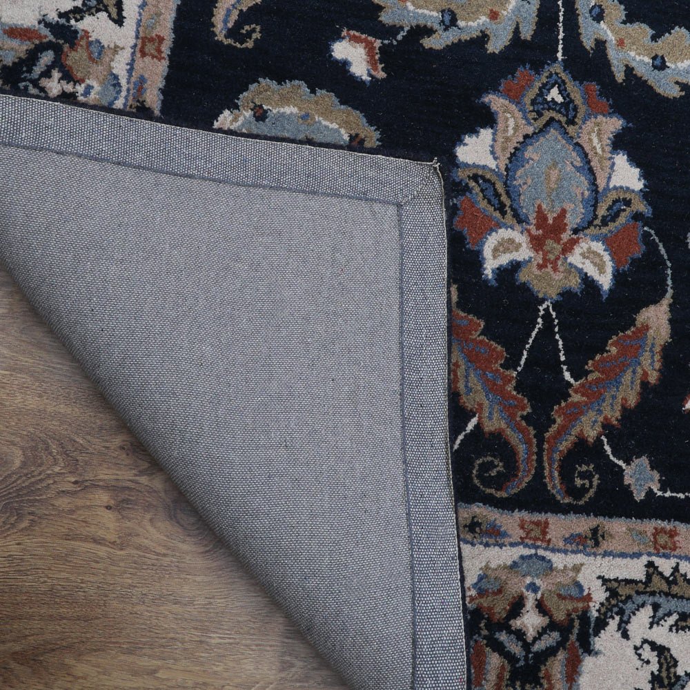 Hand Tufted Wool Area Rug Oriental Blue Beige - BBH HOMES LLC