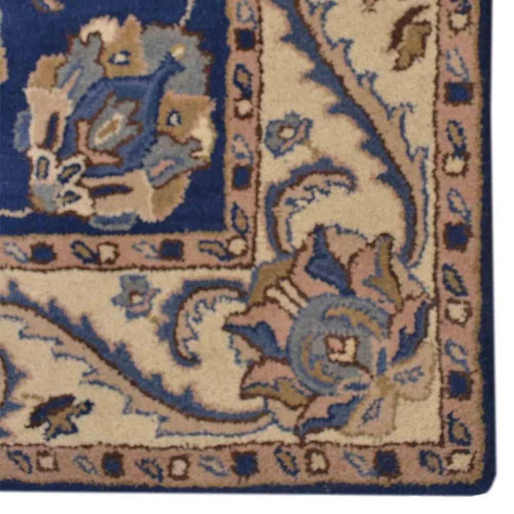 Hand Tufted Wool Area Rug Oriental Blue Beige - BBH HOMES LLC