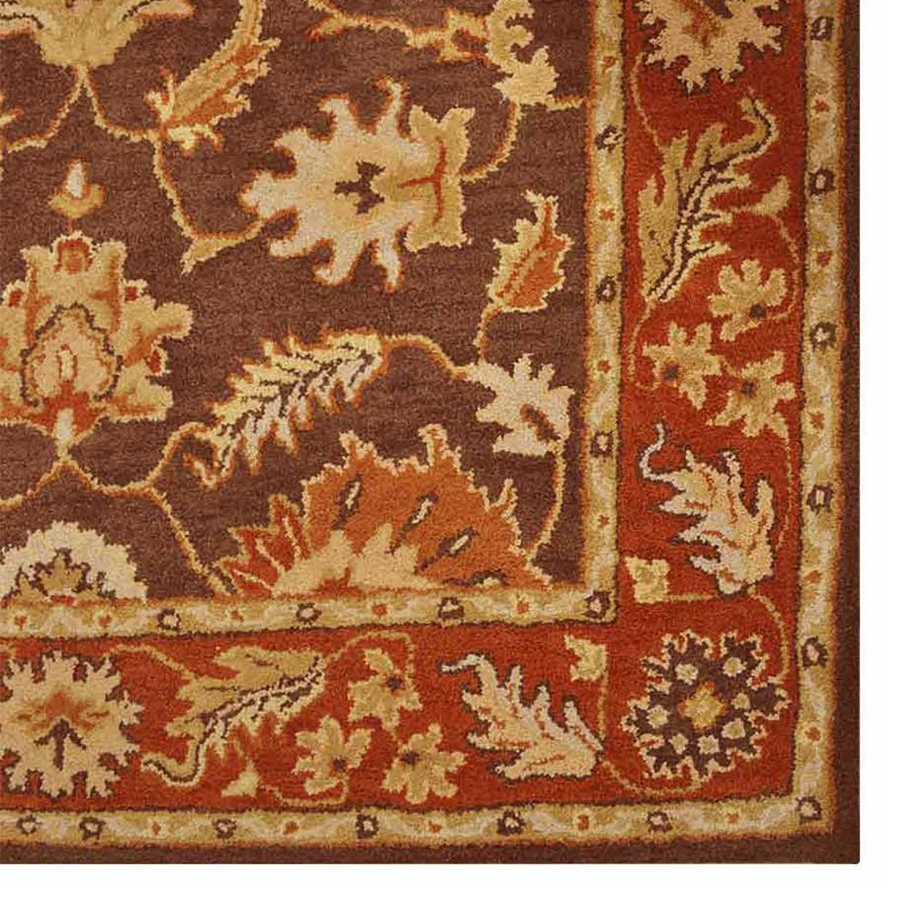 Hand Tufted Wool Area Rug Oriental Brown Rust - BBH HOMES LLC