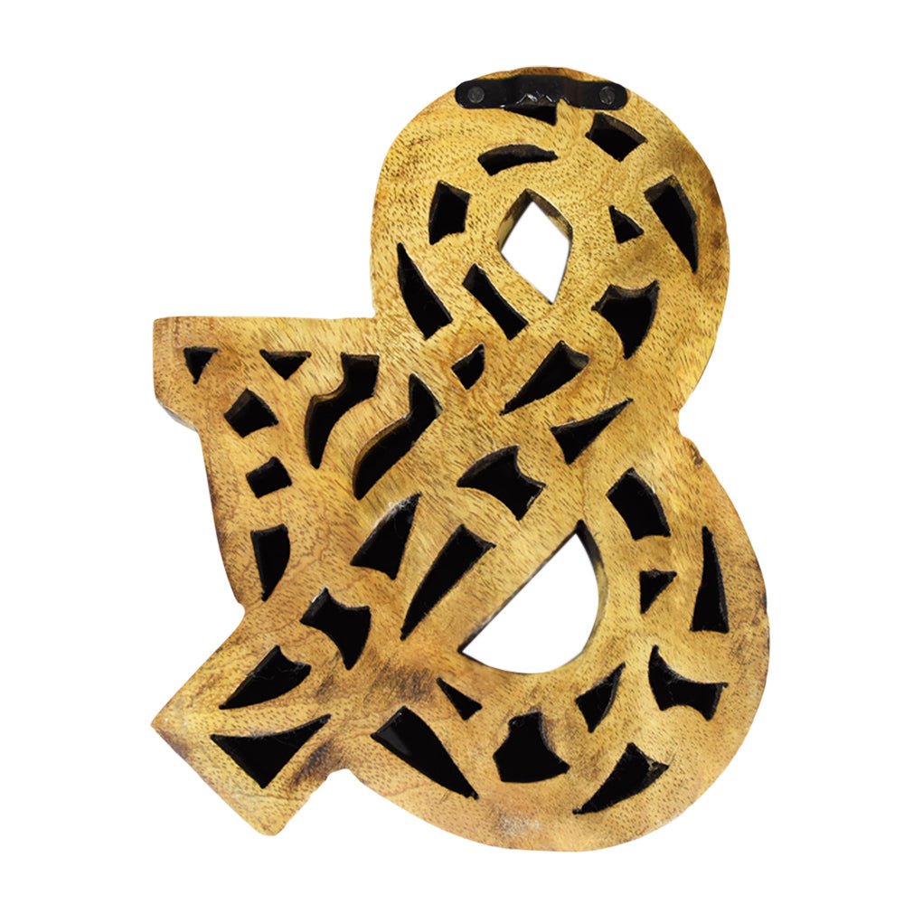 Heritage Carved Mango Wood Letter with Dark Highlights - BBH HOMES LLC