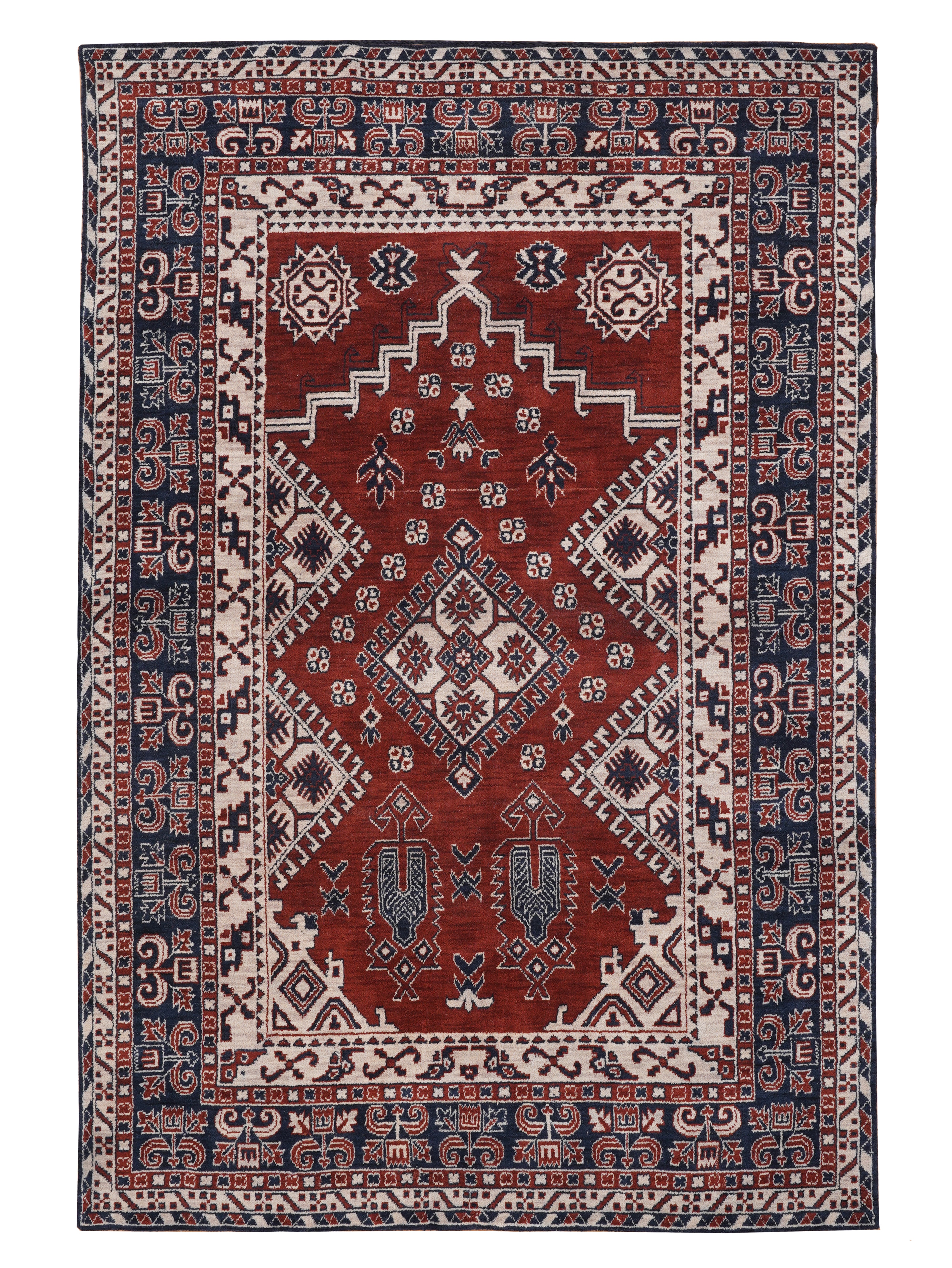 Kazak Ember Hand Knotted Wool Area Rug