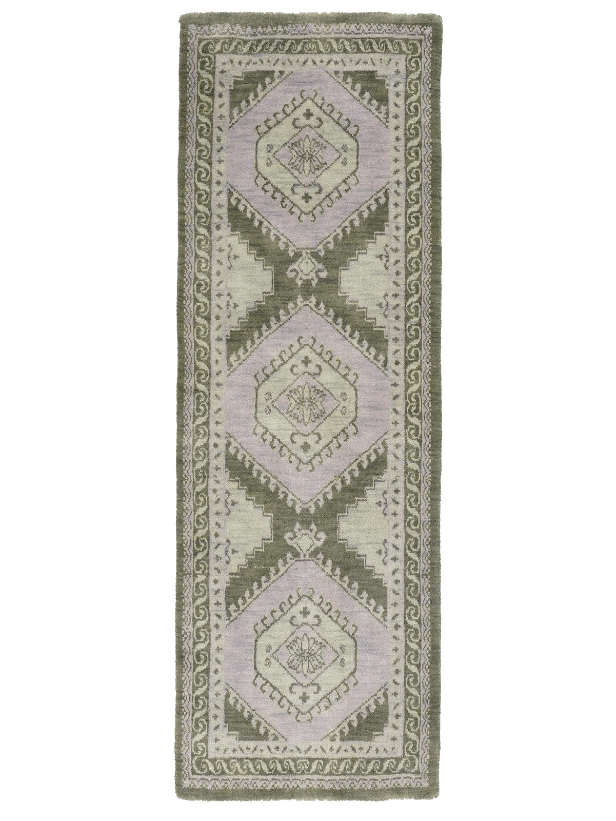 Hand Knotted Wool Oriental Area Rug Light Green