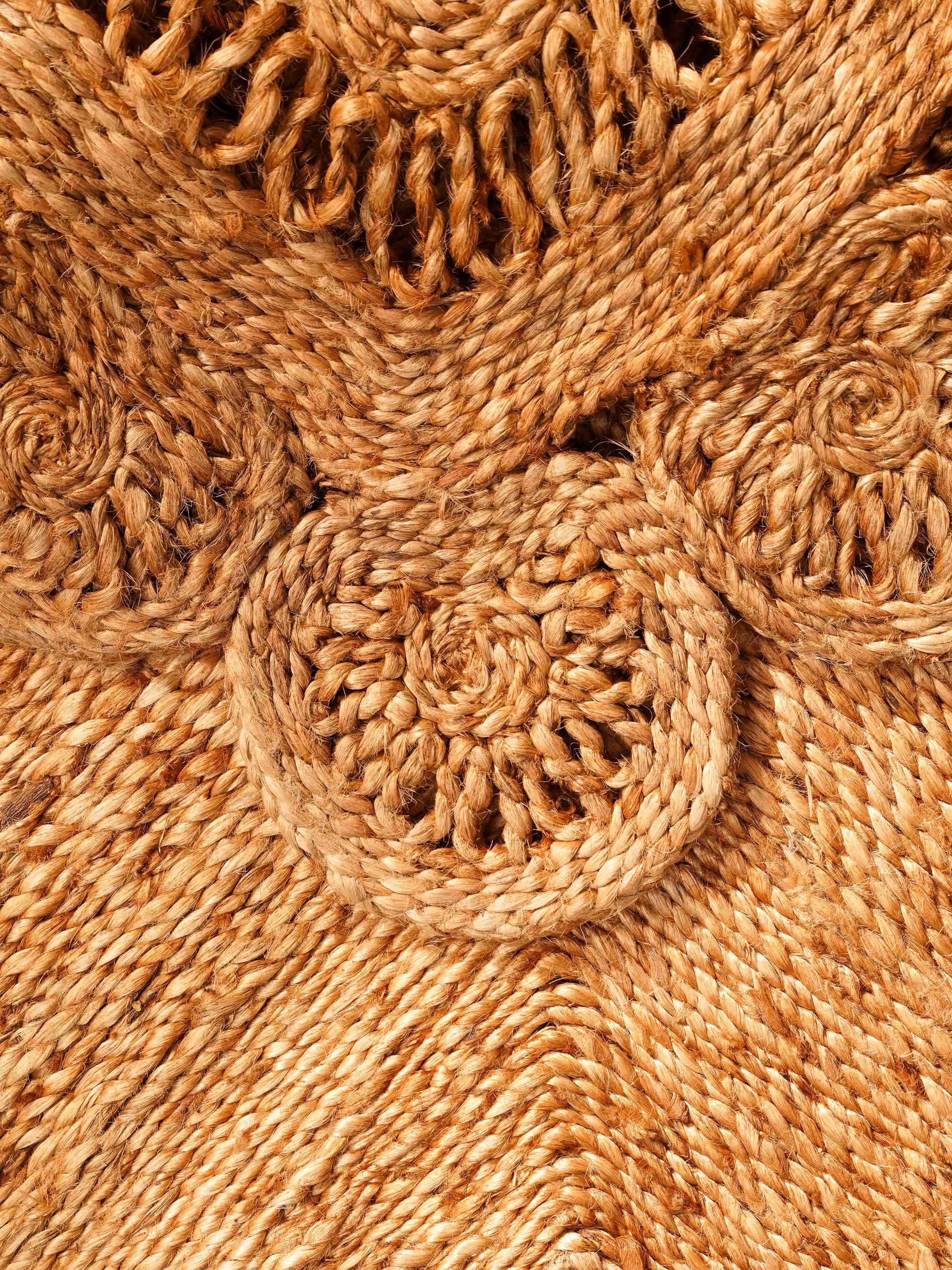 Natural Wheat Brown Handwoven Jute Rug – Flatweave Eco-Friendly Area Rug in Round, Rectangle & Square