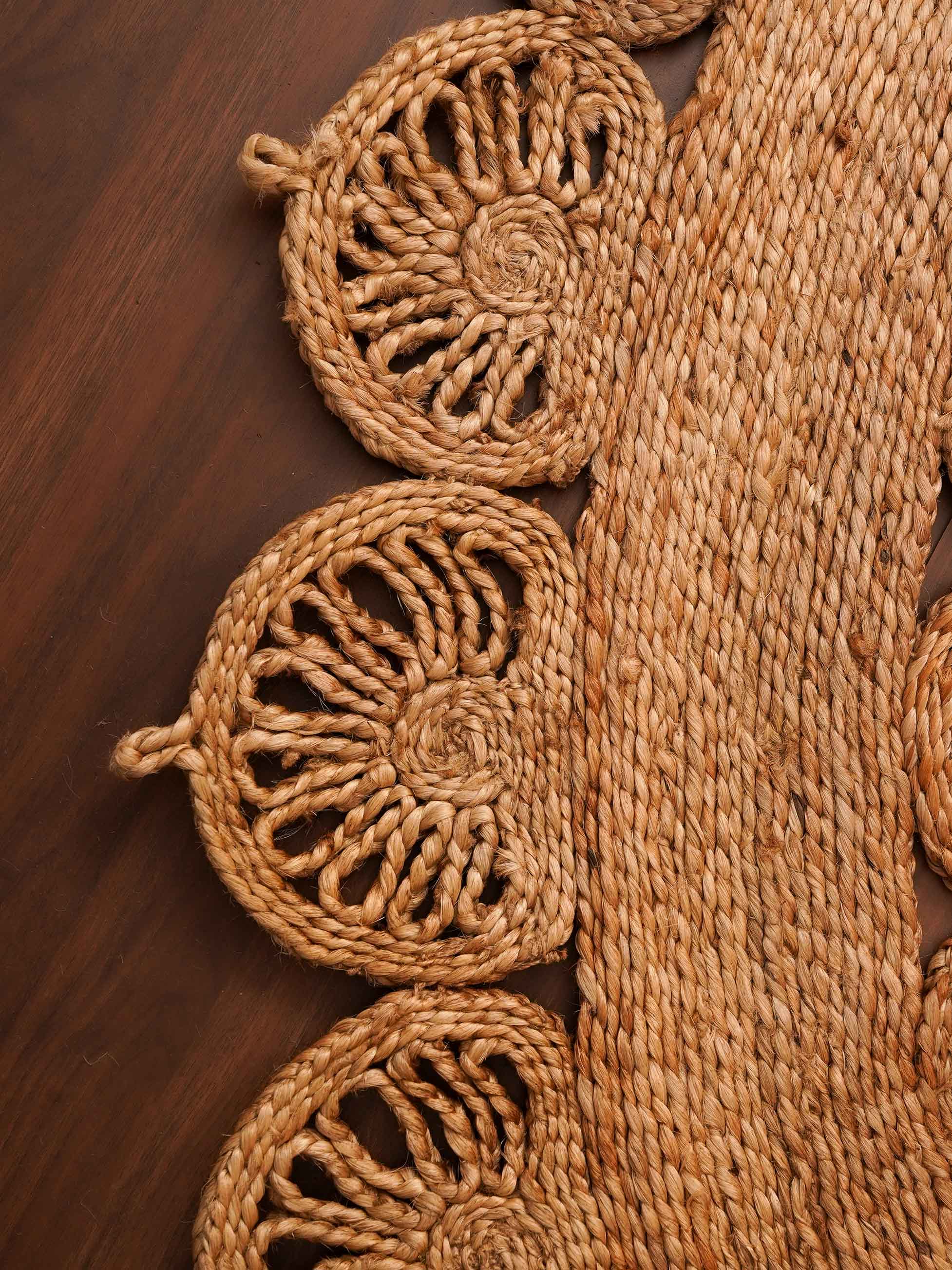 Bamboo Bloom Hand Woven Jute Rug